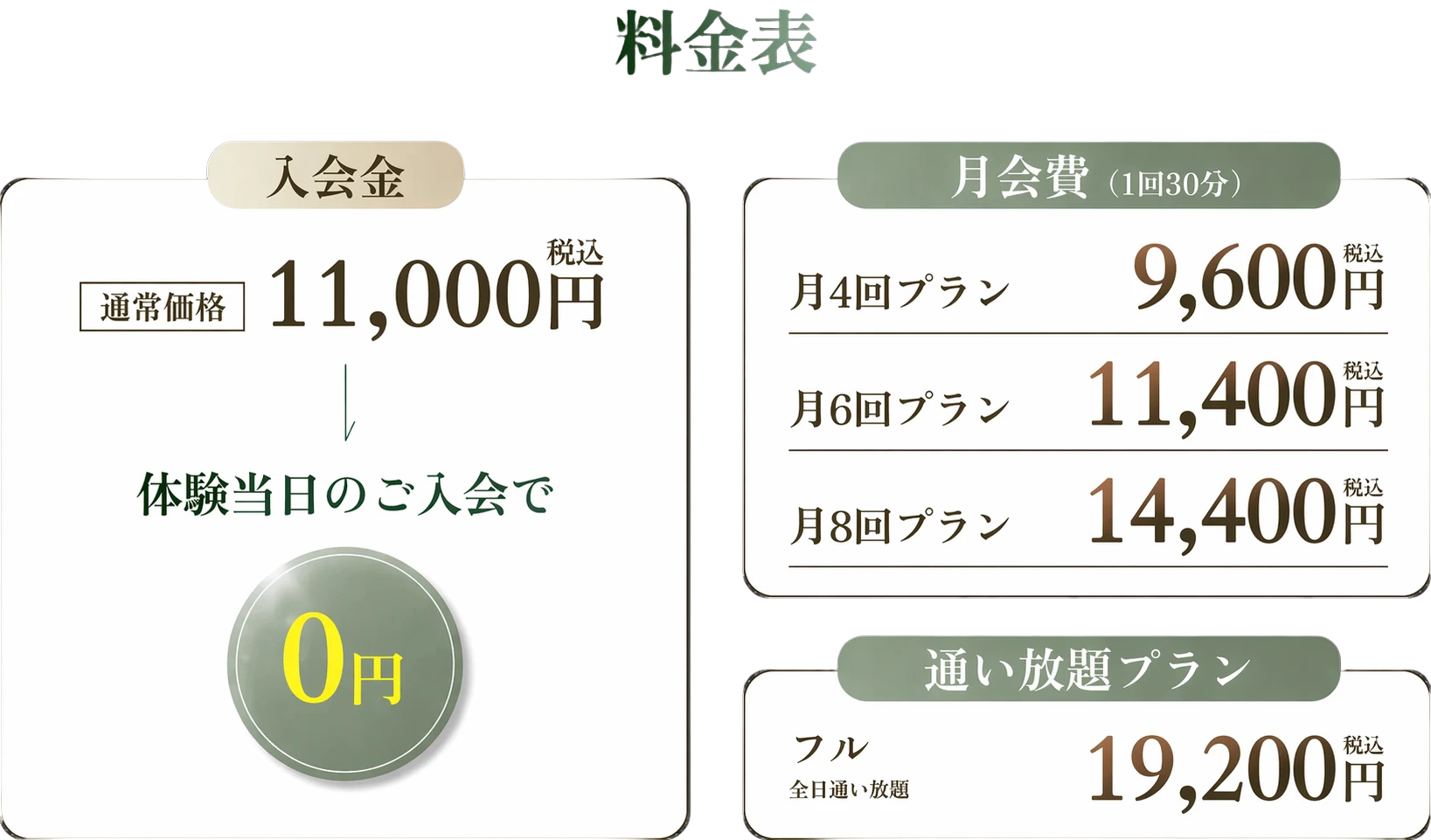 料金表