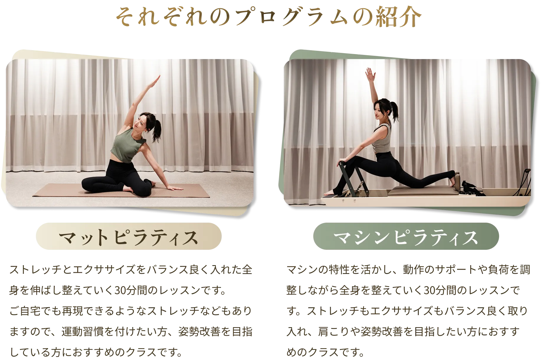 それぞれのプログラムの紹介