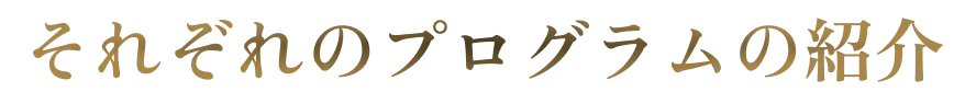 それぞれのプログラムの紹介